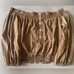 Cheetah print off-shoulder crop top